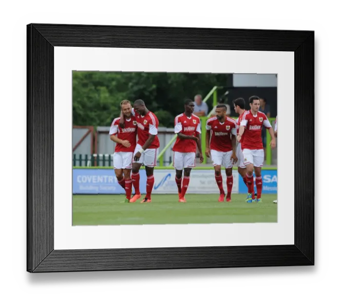 Framed Print : Bristol City's Liam Kelly Scores First Goal of the Season Against Forest Green Rovers (2013)