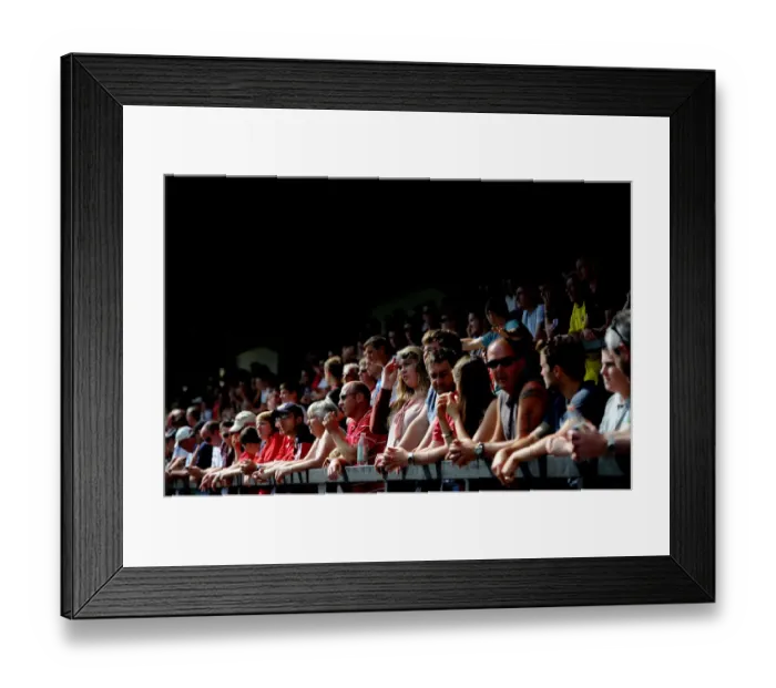 Framed Print : Bristol City Fans Bask in the Sun at Forest Green Rovers Preseason Match, 2013 Framed Print : Bristol City Fans Bask in the Sun at Forest Green Rovers Preseason Match, 2013