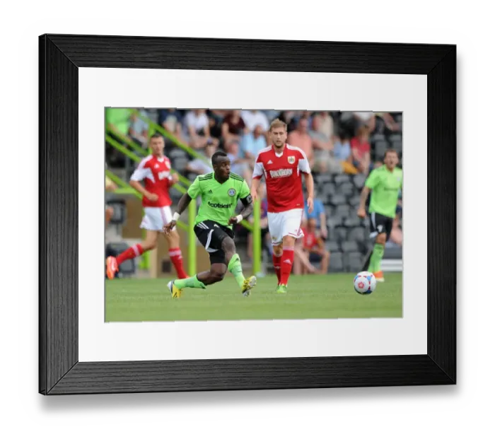 Framed Print : Bristol City's Alhassan Bangura Faces Off Against Forest Green Rovers in Intense Football Clash, 2013 Framed Print : Bristol City's Alhassan Bangura Faces Off Against Forest Green Rovers in Intense Football Clash, 2013