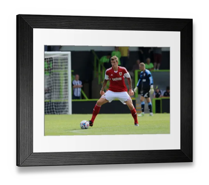 Framed Print : Aden Flint in Action: Bristol City vs Forest Green Rovers, 2013