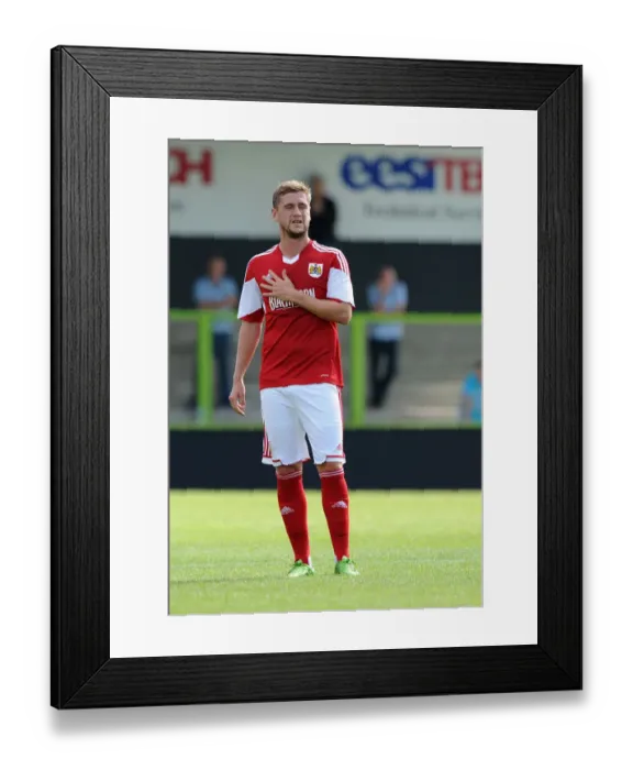 Framed Print : Steven Davis Leads Bristol City in Preseason Match Against Forest Green Rovers, 2013