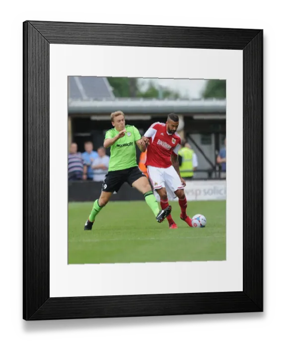 Framed Print : Bristol City's Liam Fontaine vs. Danny Wright of Forest Green Rovers - Preseason Clash, 2013