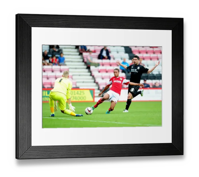 Framed Print : Bobby Reid's Stretched Shot: Bristol City vs Bournemouth, 2013 Framed Print : Bobby Reid's Stretched Shot: Bristol City vs Bournemouth, 2013