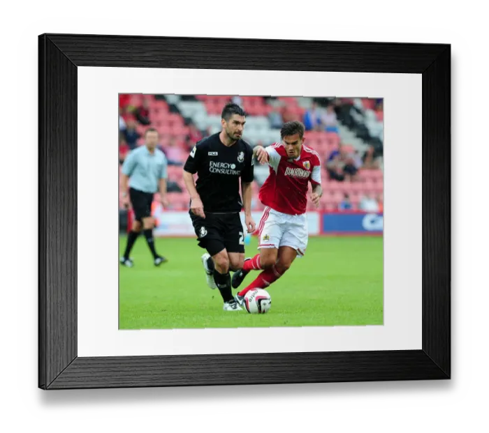 Framed Print : Marlon Pack of Bristol City Closes In on Bournemouth's Richard Hughes Framed Print : Marlon Pack of Bristol City Closes In on Bournemouth's Richard Hughes