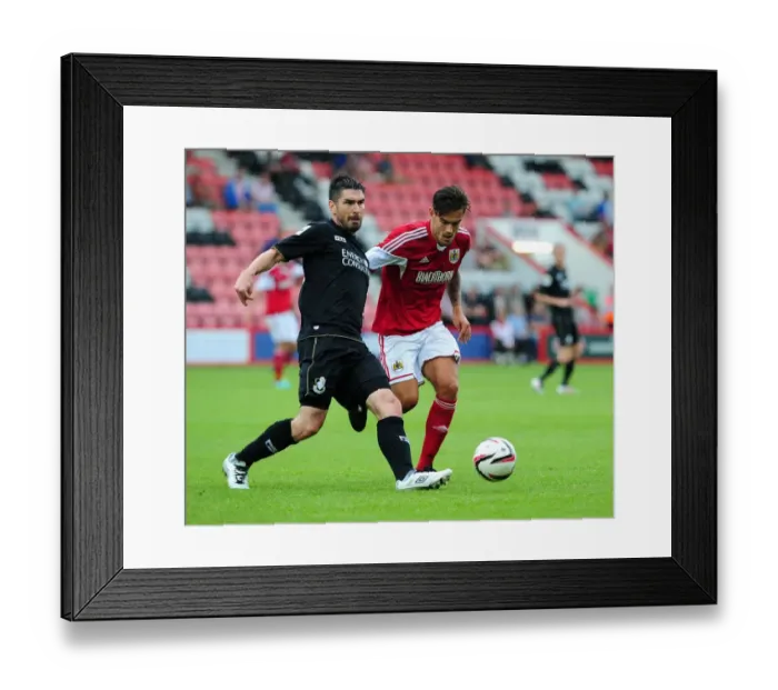 Framed Print : Marlon Pack Closes In: Intense Moment from Bournemouth vs. Bristol City, 2013 Framed Print : Marlon Pack Closes In: Intense Moment from Bournemouth vs. Bristol City, 2013