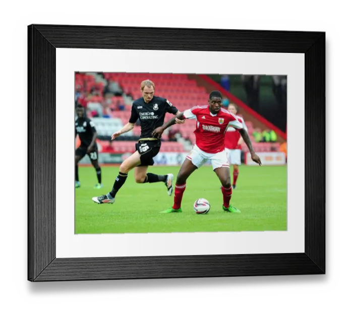 Framed Print : Bristol City's Jay-Emmanuel Thomas Takes Control Against Bournemouth, 2013 Framed Print : Bristol City's Jay-Emmanuel Thomas Takes Control Against Bournemouth, 2013