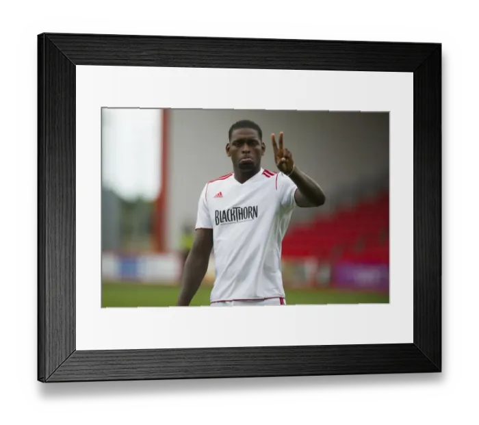 Framed Print : Peace Gesture by Jay-Emmanuel Thomas in Bournemouth vs. Bristol City Friendly (2013)