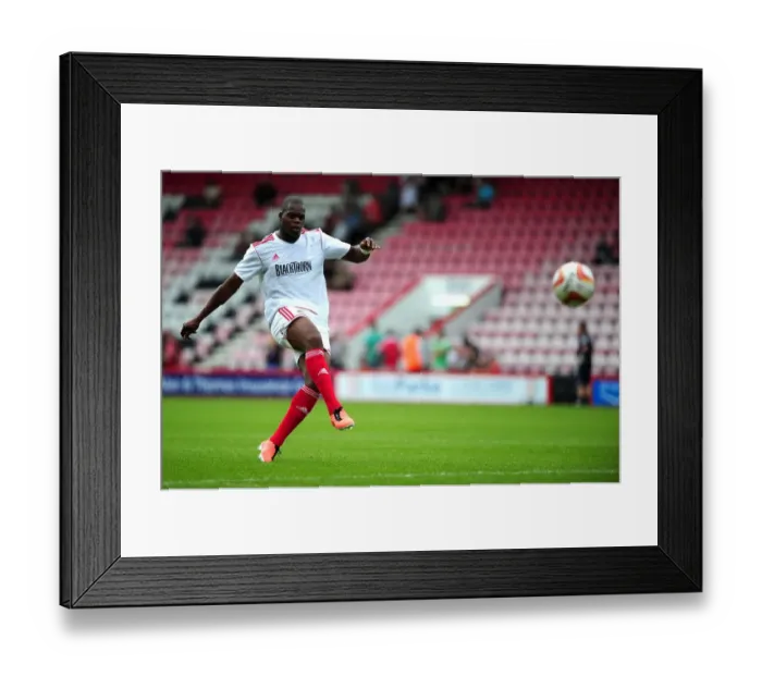 Framed Print : Marlon Harewood's Shooting Moment at Bournemouth vs. Bristol City (2013)