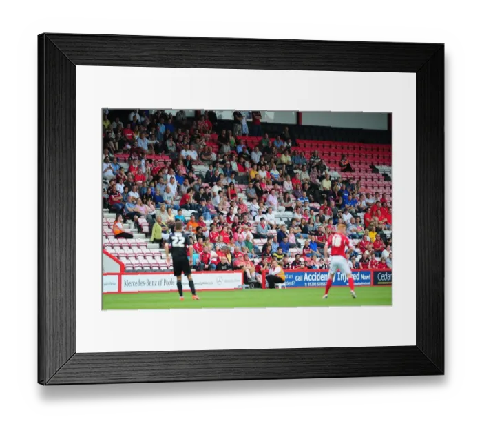 Framed Print : Bristol City Fans Cheer at Bournemouth's Goldsands Stadium (2013) - Pre-Season Friendly