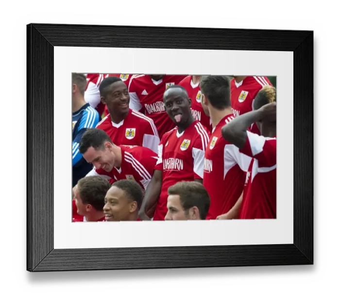 Framed Print : Bristol City FC: Albert Adomah's Unique Expression at 2013 Team Photo Shoot