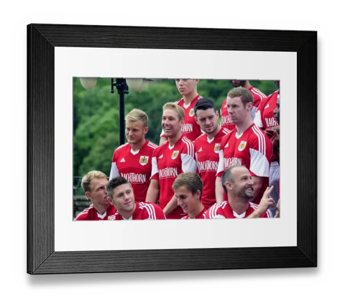 Framed Print : Bristol City Football Team Laughs it Out at 2013 Photo Call