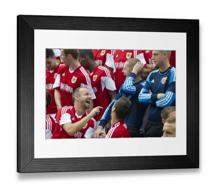 Framed Print : Bristol City: A Light-Hearted Moment at the Team Photo Shoot - Avon Gorge Hotel, Bristol