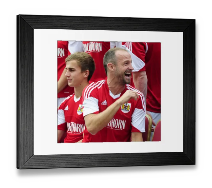 Framed Print : Bristol City Football Team: A Light-Hearted Moment at the Avon Gorge Hotel (31 / 07 / 2013)