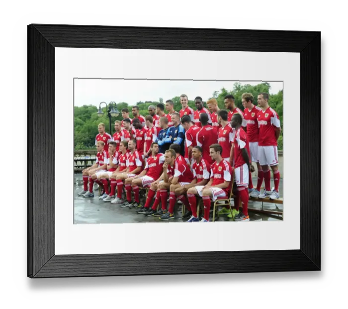 Framed Print : Bristol City Football Squad Gathers for Team Photo at Avon Gorge Hotel