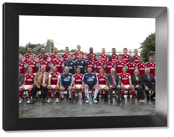Bristol City Football Club: 2013 Team Photo at Avon Gorge Hotel with Clifton Suspension Bridge Backdrop