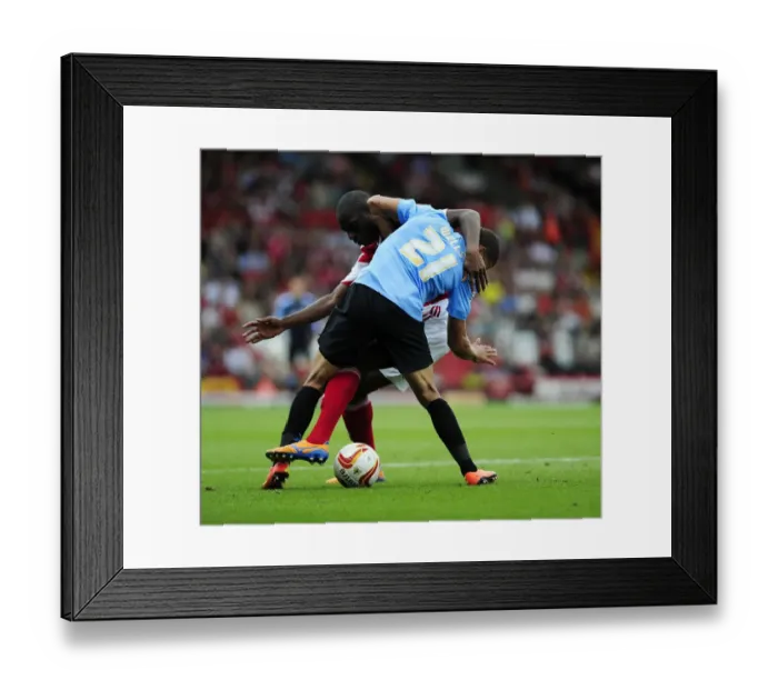 Framed Print : Bristol City vs Bradford City: Jordan Wynter and Nahki Wells Clash in Sky Bet League One Match, August 2013 Framed Print : Bristol City vs Bradford City: Jordan Wynter and Nahki Wells Clash in Sky Bet League One Match, August 2013