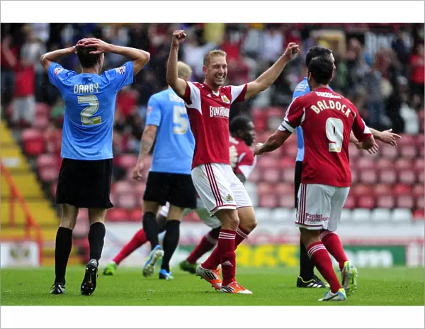 Bristol City Celebrate Jay Emmanuel-Thomas's Goal Against Bradford City, August 2013