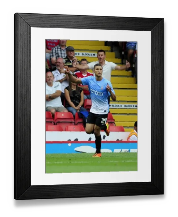 Framed Print : Nahki Wells Goal Celebration: Bristol City vs. Bradford City, August 2013