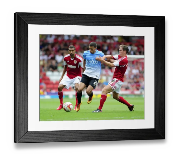 Framed Print : Neil Kilkenny vs. Nahki Wells: Intense Rivalry at Ashton Gate - Bristol City vs. Bradford City, Sky Bet League One