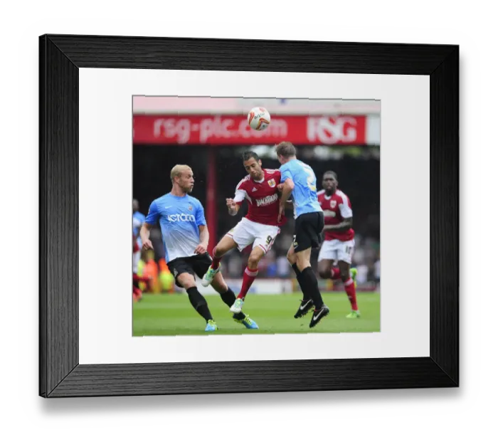 Framed Print : Intense Header Battle: Sam Baldock vs Stephen Darby - Sky Bet League One Rivalry Framed Print : Intense Header Battle: Sam Baldock vs Stephen Darby - Sky Bet League One Rivalry