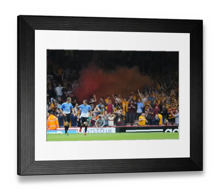 Framed Print : Bradford City Fans Celebrate Equalizer Goal in Bristol City vs Bradford City Football Match, Sky Bet League One, 2013 Framed Print : Bradford City Fans Celebrate Equalizer Goal in Bristol City vs Bradford City Football Match, Sky Bet League One, 2013