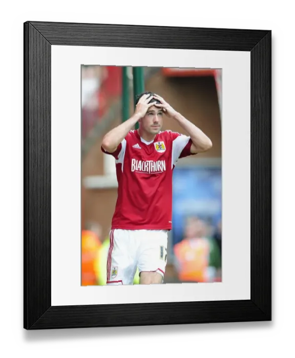 Framed Print : Greg Cunningham's Disappointment: Wide Miss for Bristol City Against Bradford City (August 3, 2013) Framed Print : Greg Cunningham's Disappointment: Wide Miss for Bristol City Against Bradford City (August 3, 2013)