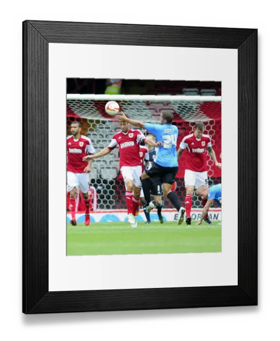 Framed Print : Bristol City vs Bradford City: Controversial Moment - Possible Handball by Nathan Doyle Framed Print : Bristol City vs Bradford City: Controversial Moment - Possible Handball by Nathan Doyle