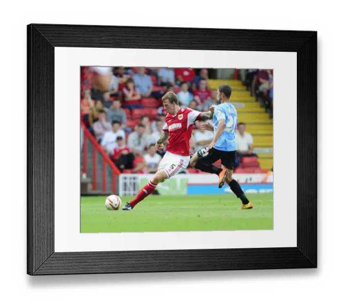 Framed Print : Aden Flint Clears Under Pressure: Bristol City vs Bradford City, 2013 Framed Print : Aden Flint Clears Under Pressure: Bristol City vs Bradford City, 2013