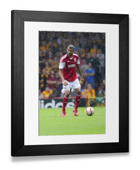 Framed Print : Bristol City vs Bradford City: Liam Fontaine Focuses at Ashton Gate, Sky Bet League One, August 2013