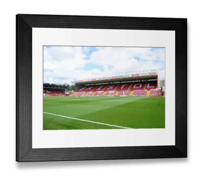 Framed Print : Bristol City vs Bradford City: Football in the Dolman Stand, Ashton Gate, August 2013