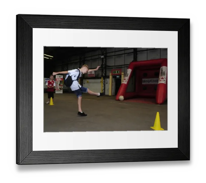 Framed Print : Young Fan Takes Aim at Ashton Gate: Bristol City vs. Bradford City, 2013