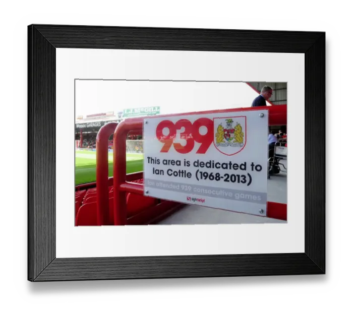Framed Print : Bristol City's Ian Cottle Honored: New Wheelchair Area Dedicated at Ashton Gate after Record-Breaking 939 Games Attendance (Bristol City V Bradford City, Sky Bet League One) Framed Print : Bristol City's Ian Cottle Honored: New Wheelchair Area Dedicated at Ashton Gate after Record-Breaking 939 Games Attendance (Bristol City V Bradford City, Sky Bet League One)