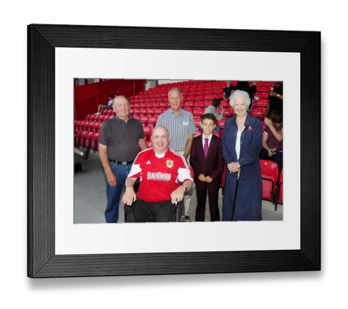 Framed Print : Bristol City Football Club Dedicates New Wheelchair Area in Honor of Ian Cottle's Record-Breaking Attendance - Bristol City V Bradford City, August 3, 2013 Framed Print : Bristol City Football Club Dedicates New Wheelchair Area in Honor of Ian Cottle's Record-Breaking Attendance - Bristol City V Bradford City, August 3, 2013