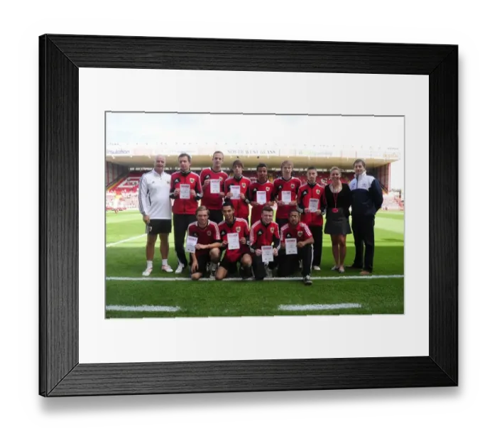 Framed Print : Bristol City Football Club: NVQ Scholars Celebrate at Ashton Gate after Win against Bradford City (3rd August 2013) Framed Print : Bristol City Football Club: NVQ Scholars Celebrate at Ashton Gate after Win against Bradford City (3rd August 2013)