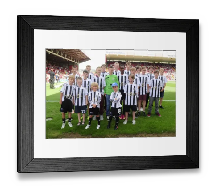 Framed Print : Flag-Bearing Supporters of Bristol City at Ashton Gate Stadium during Sky Bet League One Match against Bradford City (August 3, 2013)