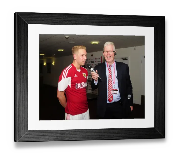 Framed Print : Bristol City's Scott Wagstaff Receives Man of the Match Award vs. Bradford City (August 3, 2013) Framed Print : Bristol City's Scott Wagstaff Receives Man of the Match Award vs. Bradford City (August 3, 2013)