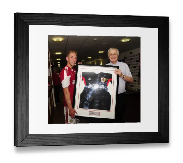 Framed Print : Bristol City's Scott Wagstaff Receives Man of the Match Award vs. Bradford City (August 3, 2013) Framed Print : Bristol City's Scott Wagstaff Receives Man of the Match Award vs. Bradford City (August 3, 2013)