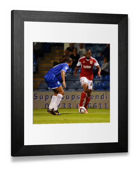 Framed Print : Marlon Harewood vs. Leon Legge: Clash at Priestfield Stadium, Gillingham vs. Bristol City, 2013 Framed Print : Marlon Harewood vs. Leon Legge: Clash at Priestfield Stadium, Gillingham vs. Bristol City, 2013