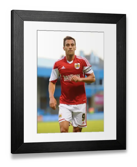 Framed Print : Sam Baldock in Action: Gillingham vs. Bristol City, Capital One Cup First Round