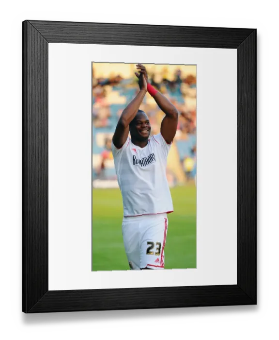 Framed Print : Marlon Harewood in Action: Bristol City vs. Gillingham, Capital One Cup First Round