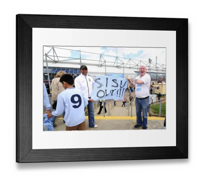 Framed Print : Protesting Coventry Fans Outside Sixfields Stadium During Coventry vs. Bristol City Match
