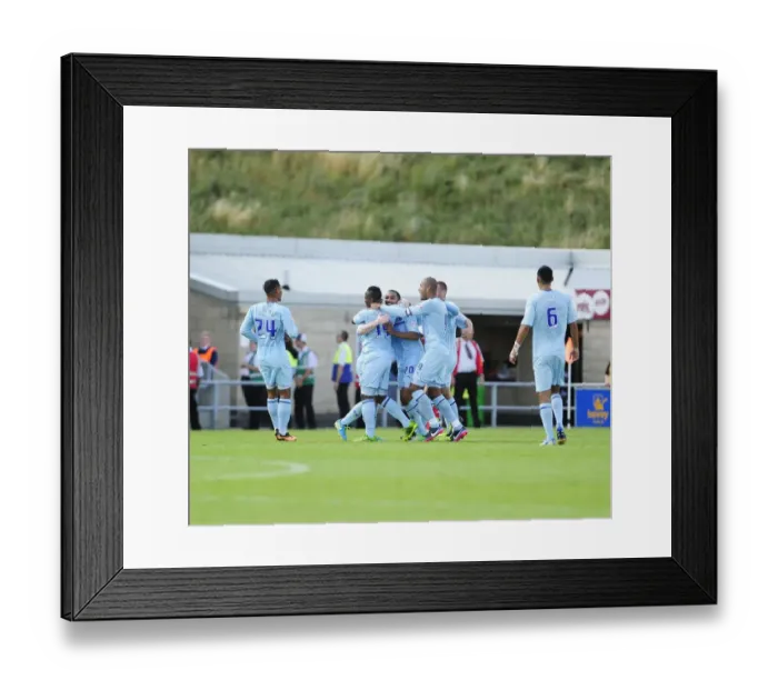Framed Print : Callum Wilson's Double Strike: Coventry City's Celebration after 2-0 Goal vs. Bristol City (2013) Framed Print : Callum Wilson's Double Strike: Coventry City's Celebration after 2-0 Goal vs. Bristol City (2013)