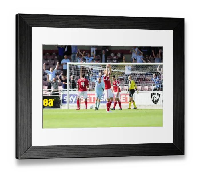 Framed Print : Billy Daniels Goal Celebration: Coventry vs. Bristol City, Sky Bet League One (August 11, 2013)