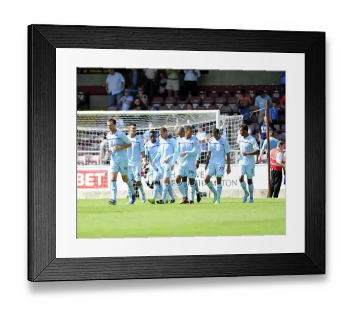 Framed Print : Bristol City's Greg Cunningham Scores the Thrilling Winning Goal Against Coventry Framed Print : Bristol City's Greg Cunningham Scores the Thrilling Winning Goal Against Coventry