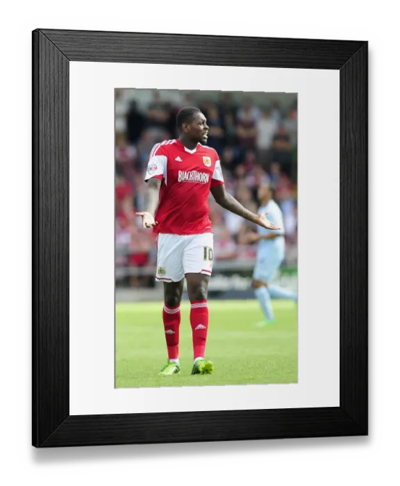 Framed Print : Jay Emmanuel-Thomas in Action: Coventry vs. Bristol City, Sky Bet League One, 2013 - Football at Sixfields Stadium