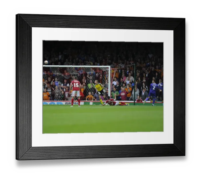 Framed Print : Dramatic Moment: Matt Doherty Scores the Goal that Sparked Wolves Euphoric Celebration at Ashton Gate