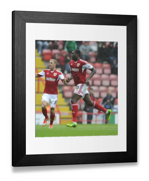 Framed Print : Jay Emmanuel-Thomas's Goal Celebration: Bristol City vs. Wolves, Sky Bet League One, 2013 Framed Print : Jay Emmanuel-Thomas's Goal Celebration: Bristol City vs. Wolves, Sky Bet League One, 2013
