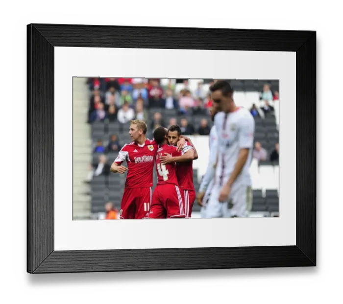 Framed Print : Bristol City's Sam Baldock and Team Mates Celebrate Goal Against Milton Keynes Dons, 2013 Framed Print : Bristol City's Sam Baldock and Team Mates Celebrate Goal Against Milton Keynes Dons, 2013