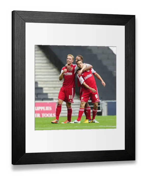 Framed Print : Sam Baldock's Thrilling Goal Celebration: Bristol City's Captain Strikes Gold Against Milton Keynes Dons, Sky Bet League One, 2013 Framed Print : Sam Baldock's Thrilling Goal Celebration: Bristol City's Captain Strikes Gold Against Milton Keynes Dons, Sky Bet League One, 2013