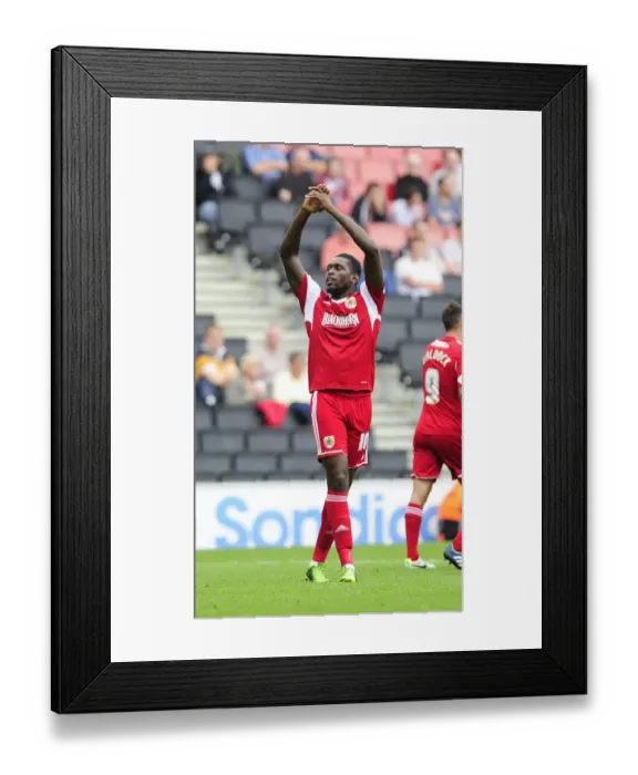 Framed Print : Bristol City's Jay Emmanuel-Thomas and Sam Baldock Celebrate Goals Against Milton Keynes Dons, Sky Bet League One, August 2013 Framed Print : Bristol City's Jay Emmanuel-Thomas and Sam Baldock Celebrate Goals Against Milton Keynes Dons, Sky Bet League One, August 2013